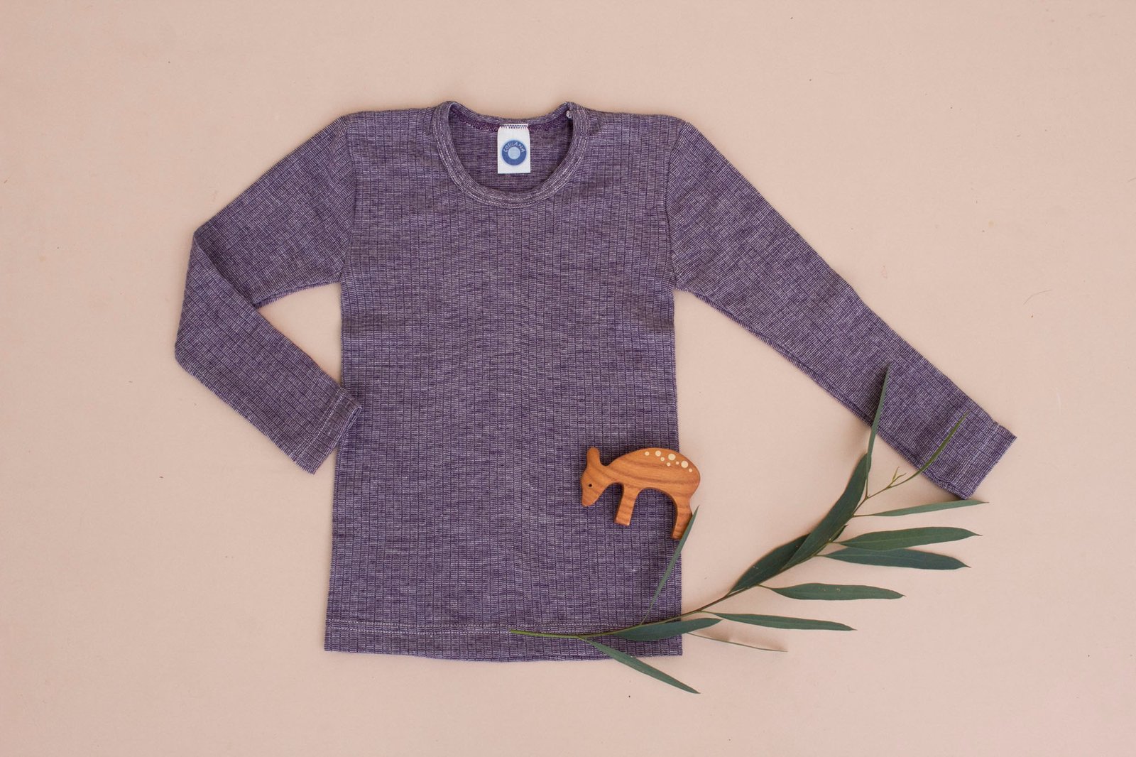 Image of Cosilana Wool/Cotton/Silk top purple and silver