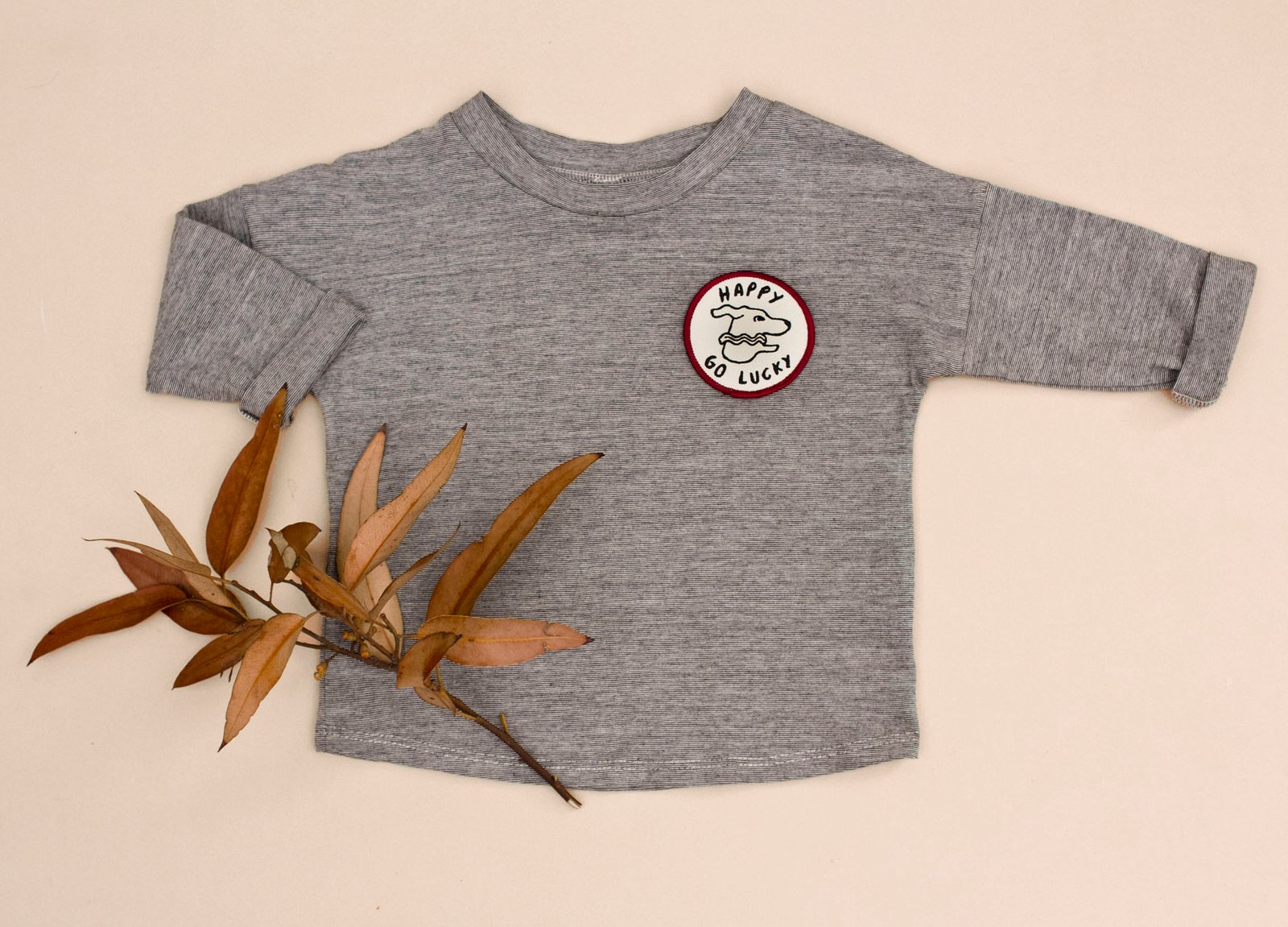 Image of Merino/cotton top with dog patch 