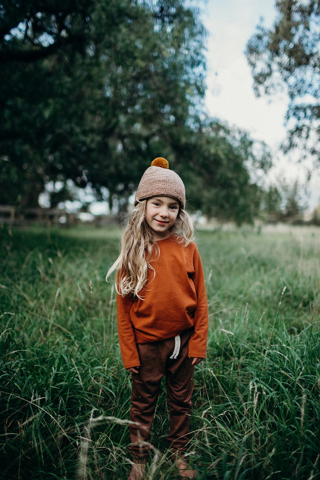 Image of New emerald, fox, acorn merino basic pants