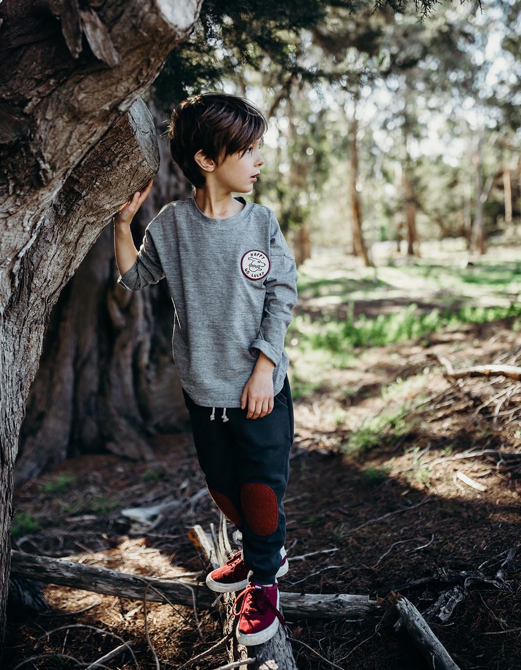 Image of Merino/cotton top with dog patch 
